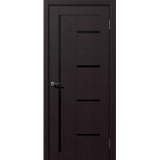 Дверь межкомнатная Дубрава Сибирь Флор АЗАЛИЯ Акация черная, стекло черное